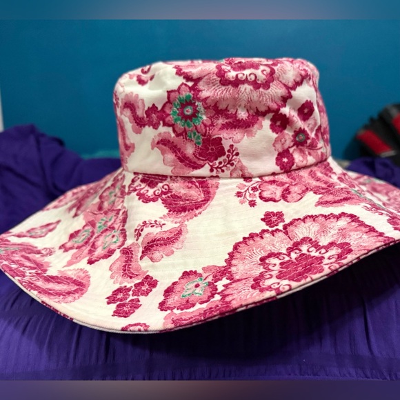 Burberry Vintage London Floral Wide‑Brim Sun Hat main image 4